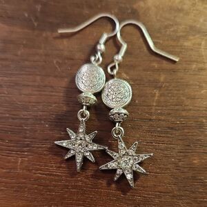 Silver Starburst Earrings